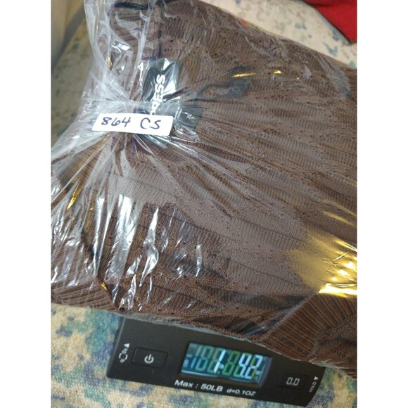 NWOT Express Sz XL Chocolate Brown Short Sleeve Button Up Sweater Puffy Quilted - Picture 10 of 10